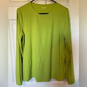 Lands End green active wear long sleeve shirt.